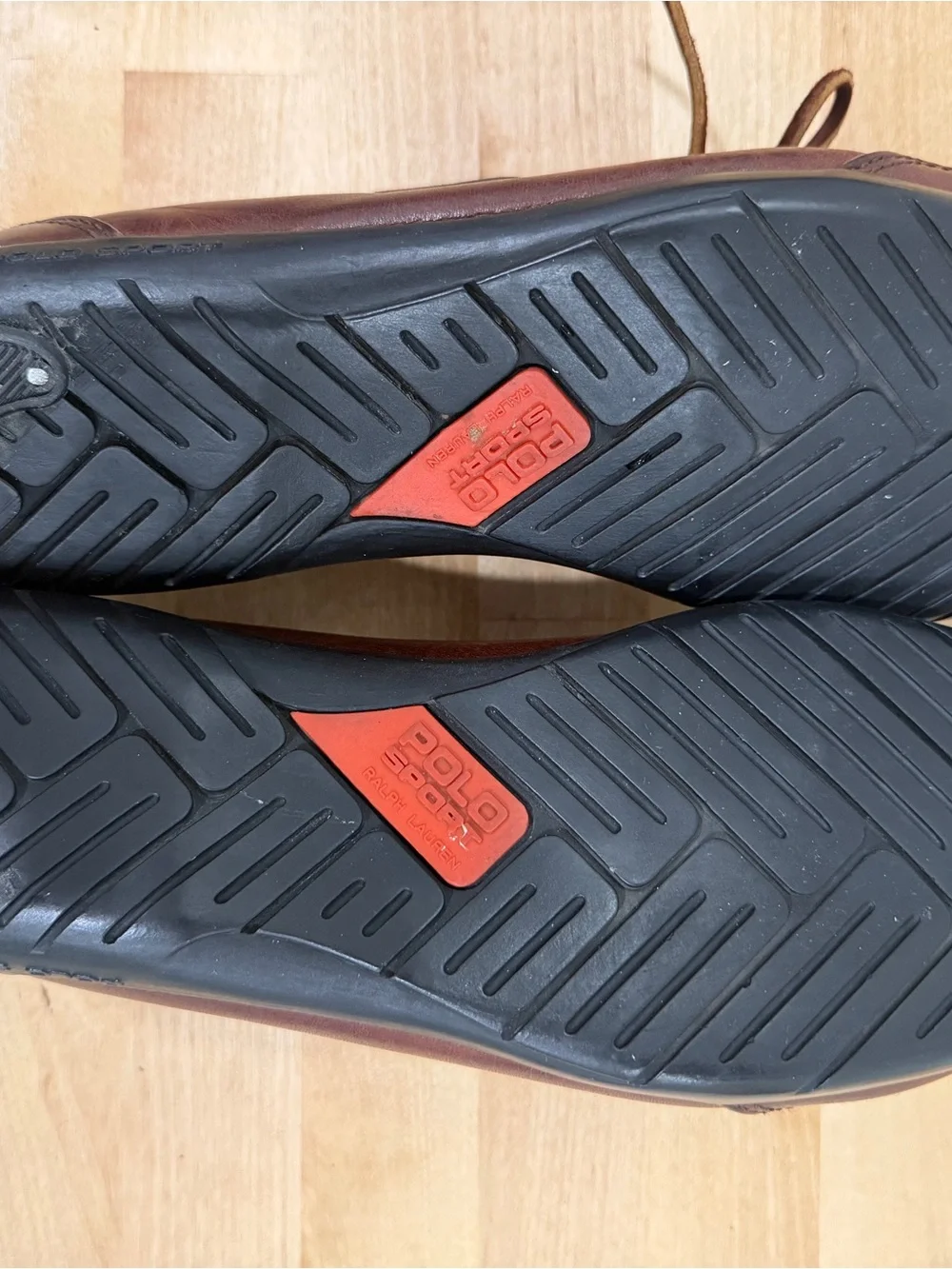 Polo by Ralph Lauren Brown Leather Loafers Boat Shoes Casual Preppy